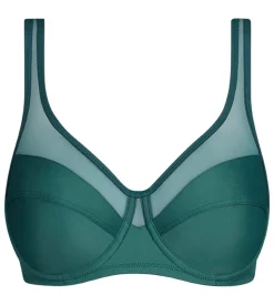 Soutien-gorge emboîtant en microfibre et tulle Vert Émeraude Generous