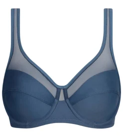 Soutien-gorge emboîtant en microfibre et tulle Bleu Cendré Generous