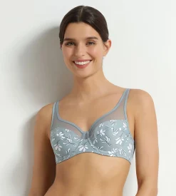 Soutien-gorge emboîtant en microfibre et tulle Sauge Fleurie Generous
