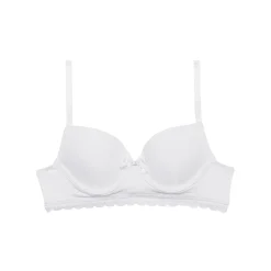 Soutien-gorge fille à coques moulées en coton stretch Blanc Dim Trendy