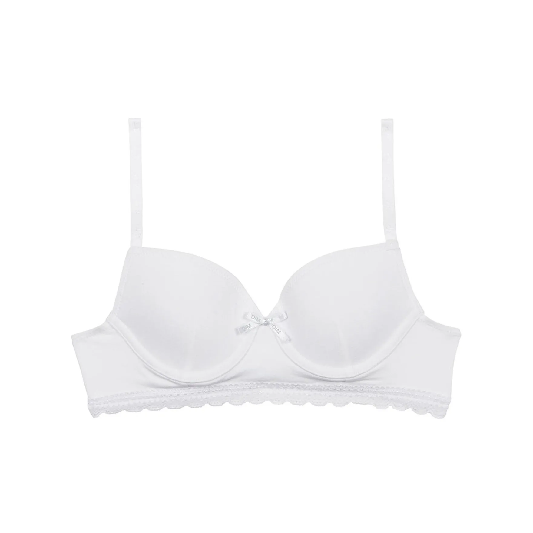 Soutien-gorge fille à coques moulées en coton stretch Blanc Dim Trendy