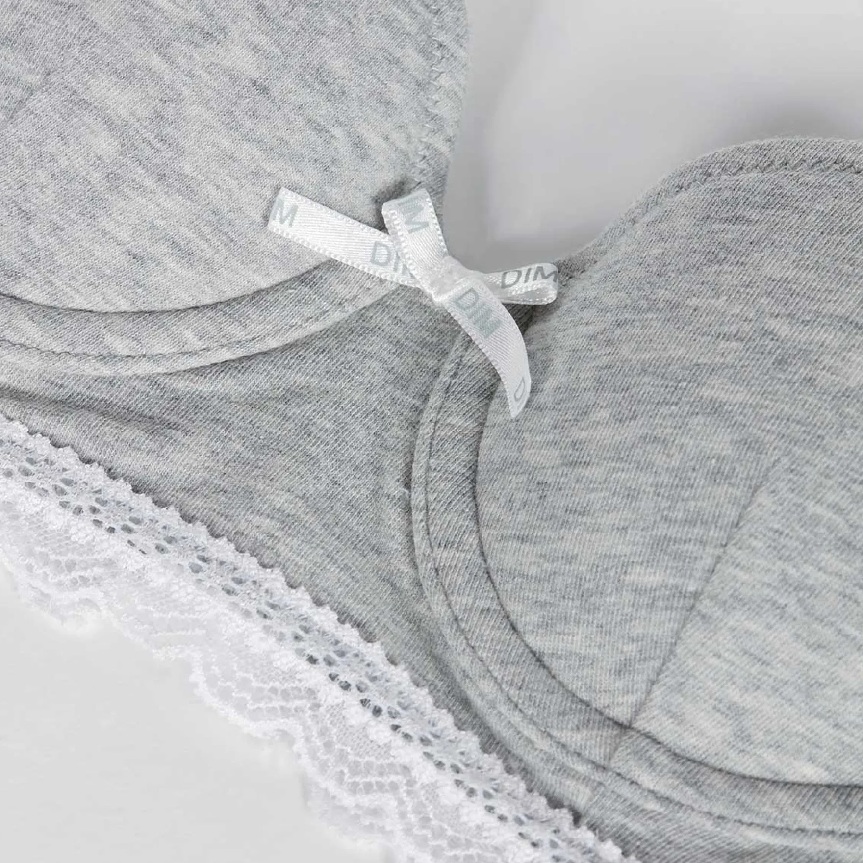 Soutien-gorge fille à coques moulées en coton stretch Gris Dim Trendy