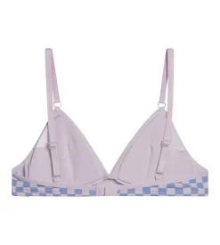 Soutien-gorge fille triangle coton stretch Lila à damier Les Pockets