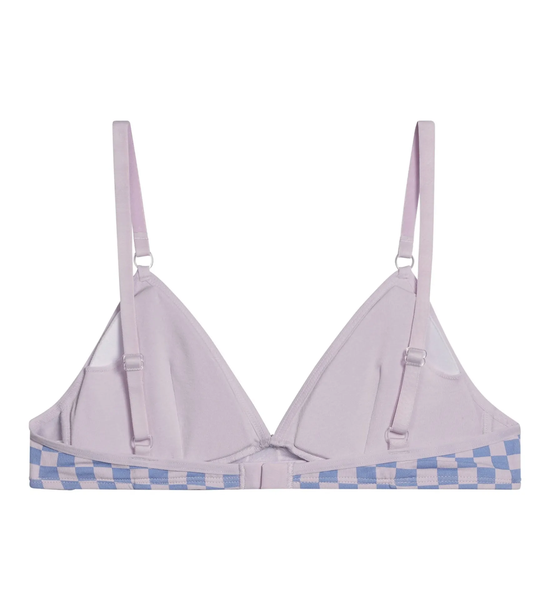 Soutien-gorge fille triangle coton stretch Lila à damier Les Pockets