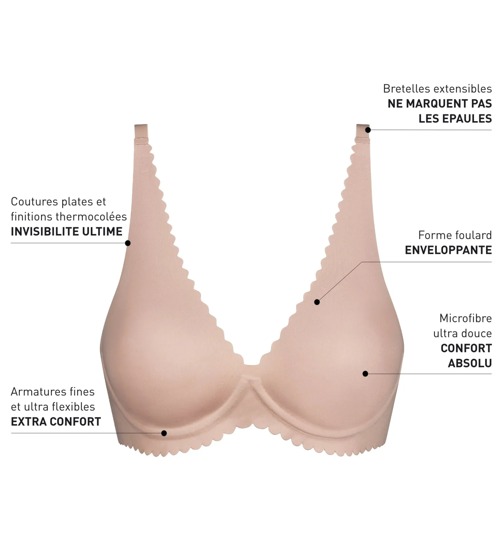 Soutien-gorge foulard à armatures en microfibre Nude Dim Body Touch