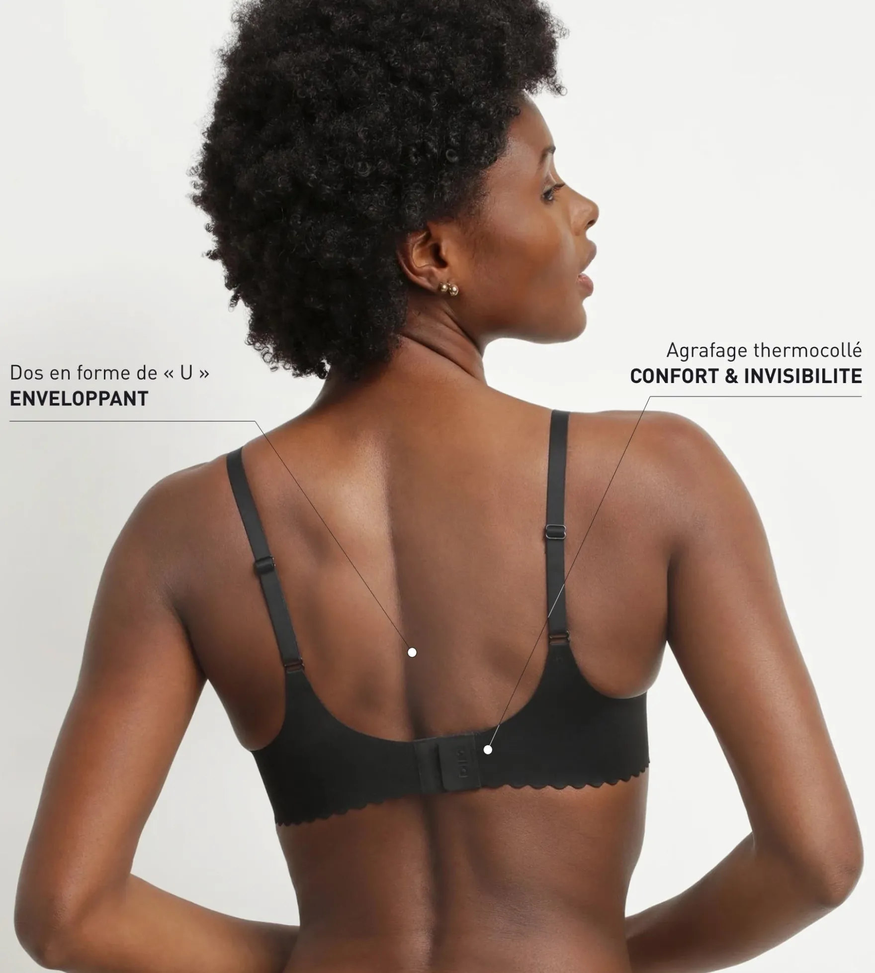 Soutien-gorge foulard à armatures en microfibre Noir Dim Body Touch