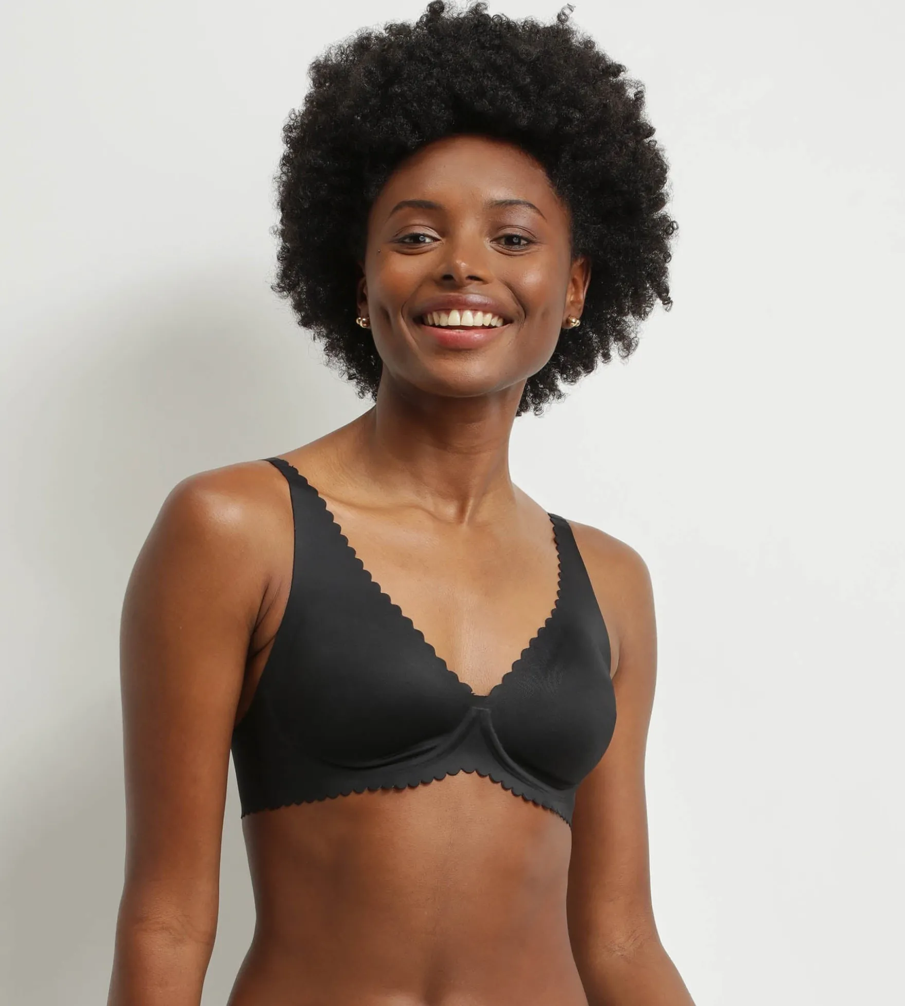 Soutien-gorge foulard à armatures en microfibre Noir Dim Body Touch