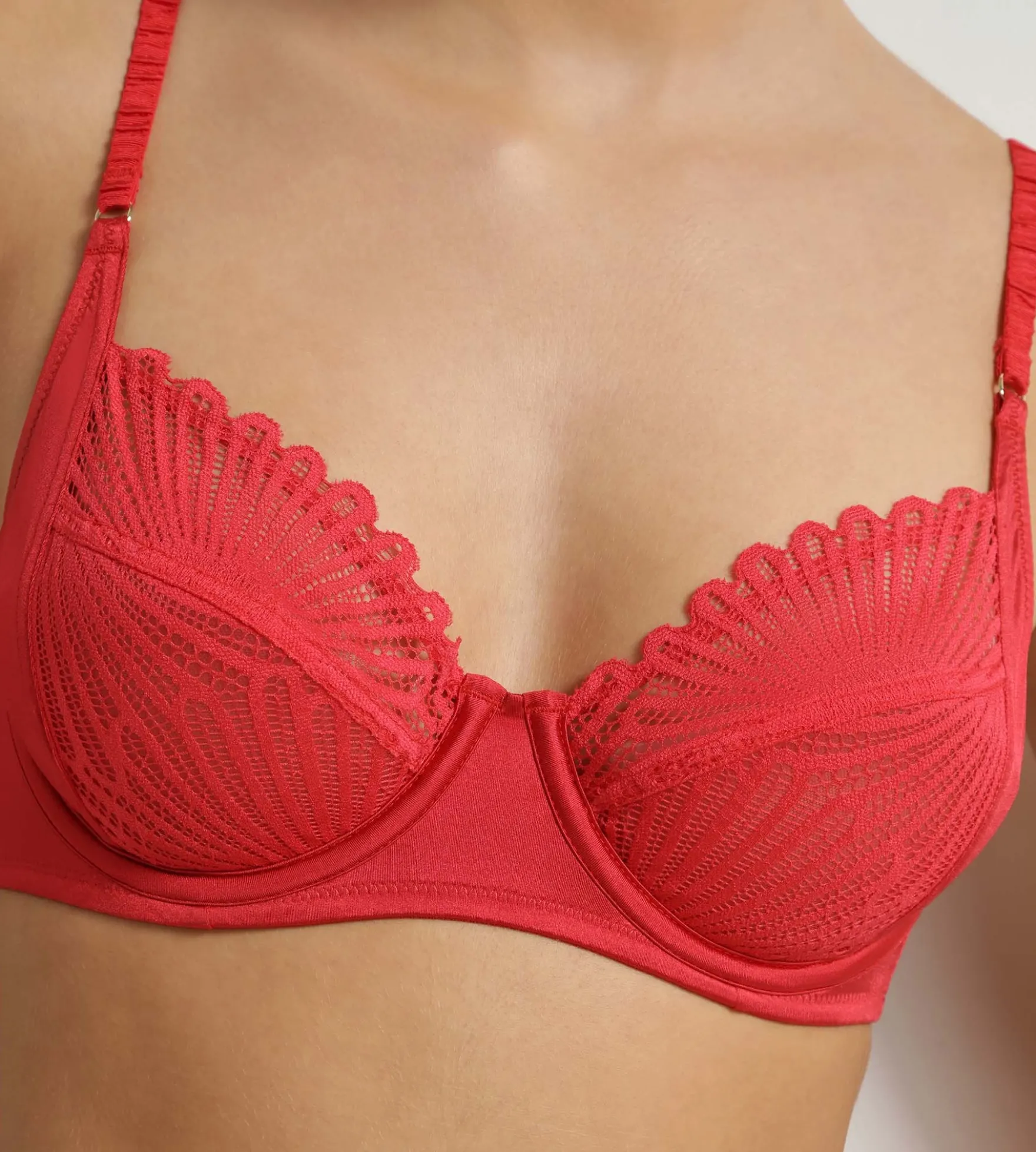 Soutien-gorge full cup à armatures en dentelle Rouge Chocolove