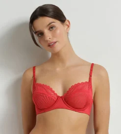 Soutien-gorge full cup à armatures en dentelle Rouge Chocolove
