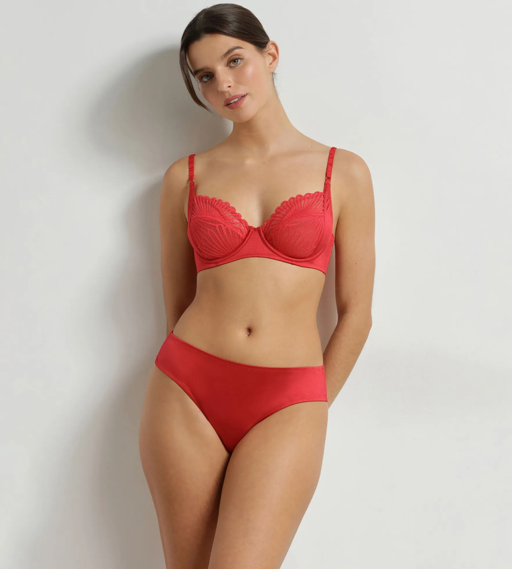 Soutien-gorge full cup à armatures en dentelle Rouge Chocolove