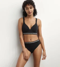 Soutien-gorge Noir côtelé sans armature ni couture Dim Icons Seamless