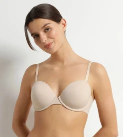 Soutien-gorge paddé à armatures en microfibre Nude Dim Invisible