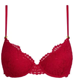 Soutien-gorge paddé à armatures dentelle rouge Burning Eclat
