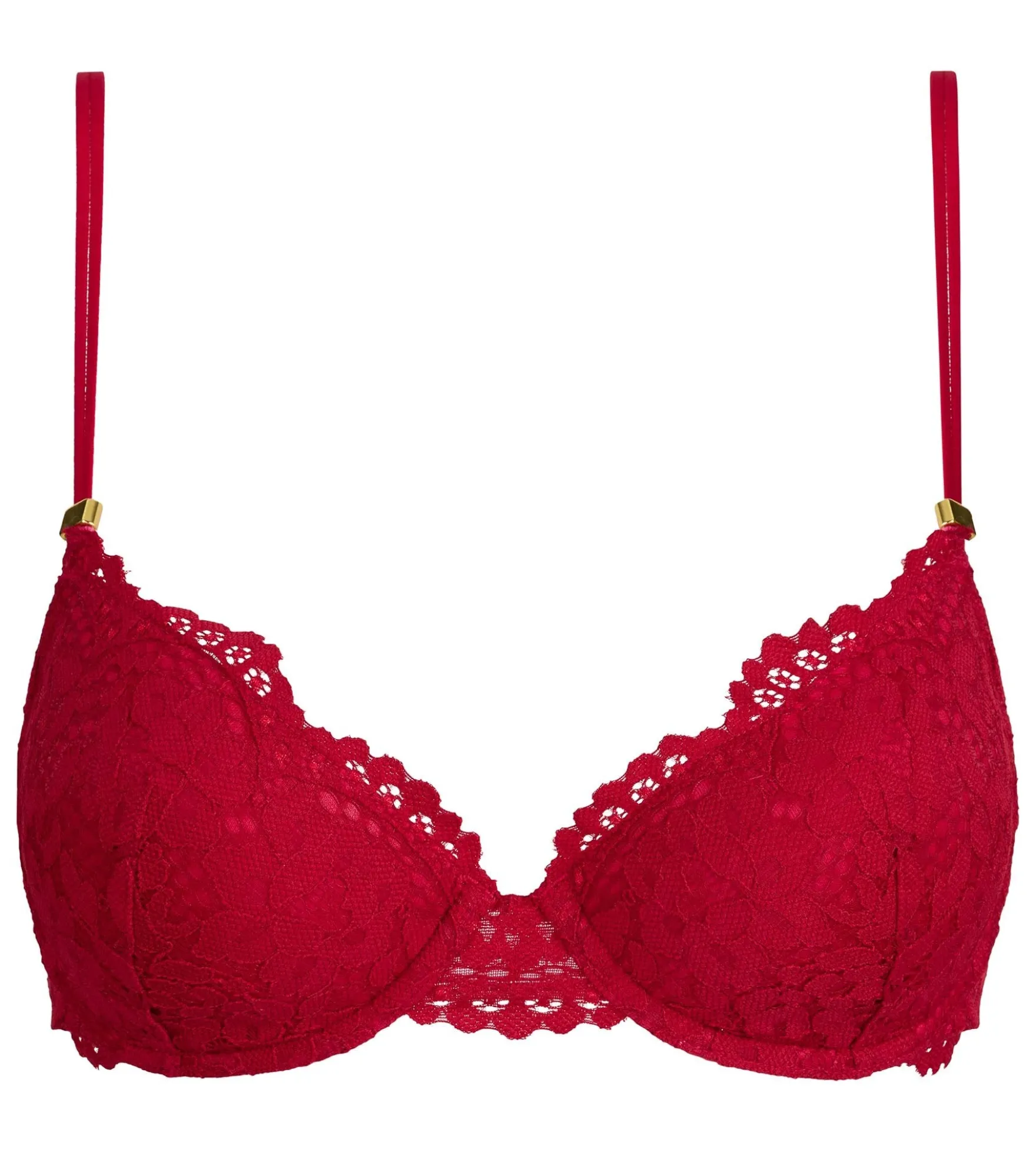 Soutien-gorge paddé à armatures dentelle rouge Burning Eclat