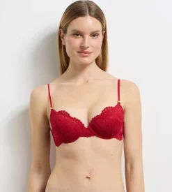 Soutien-gorge paddé à armatures dentelle rouge Burning Eclat