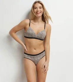 Soutien-gorge paddé sans armatures en microfibre léopard Dim Daily Micro
