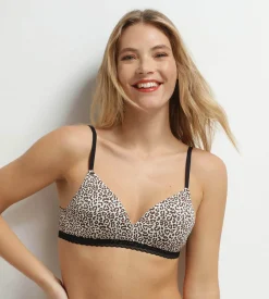 Soutien-gorge paddé sans armatures en microfibre léopard Dim Daily Micro