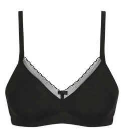 Soutien-gorge sans armature en microfibre et tulle Noir Daily Confort