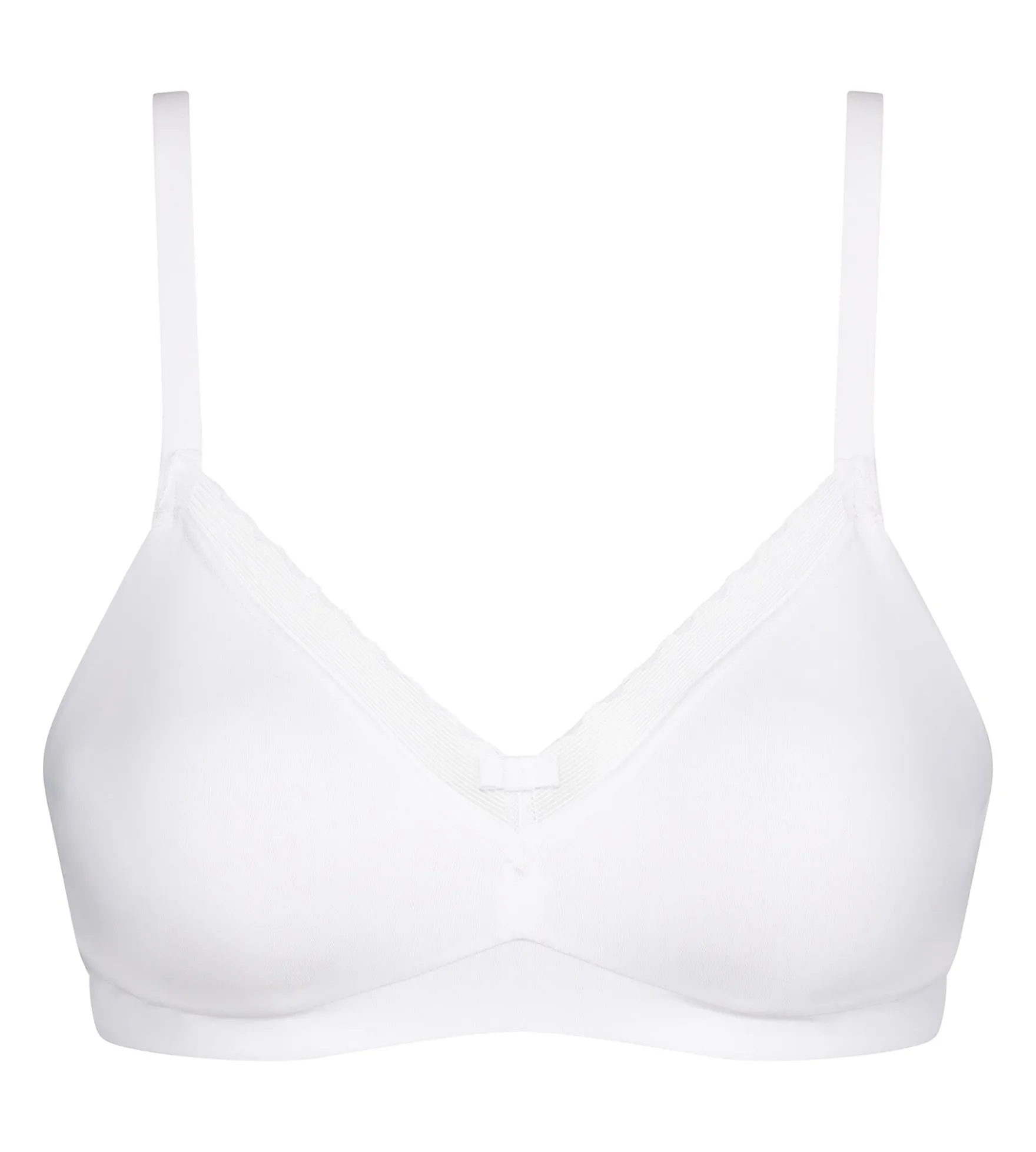 Soutien-gorge sans armature microfibre et tulle Blanc Daily Confort