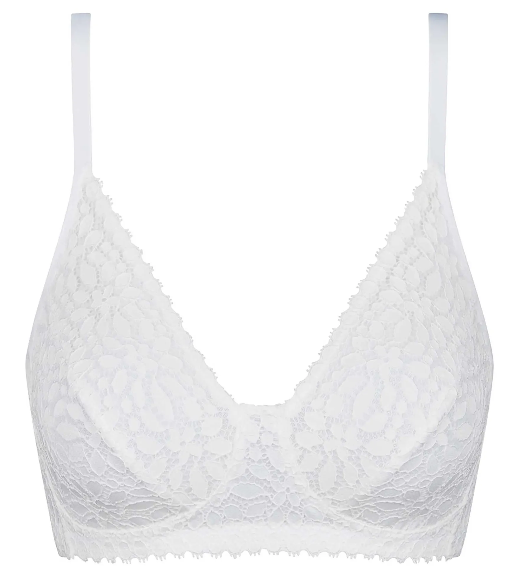 Soutien-gorge sans armatures à motif floral Blanc Daily Dentelle