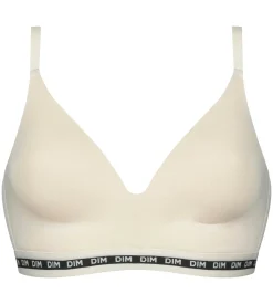 Soutien-gorge triangle en coton modal beige à bonnets moulés Dim Icons