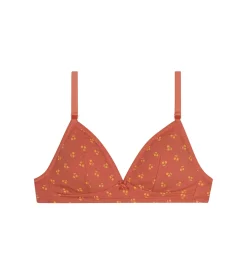 Soutien-gorge triangle fille motif cerise Jaune Les Pockets