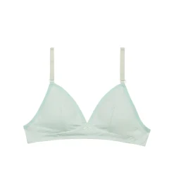 Soutien-gorge triangle sans armature en coton bio Bleu Pastel Skin Care