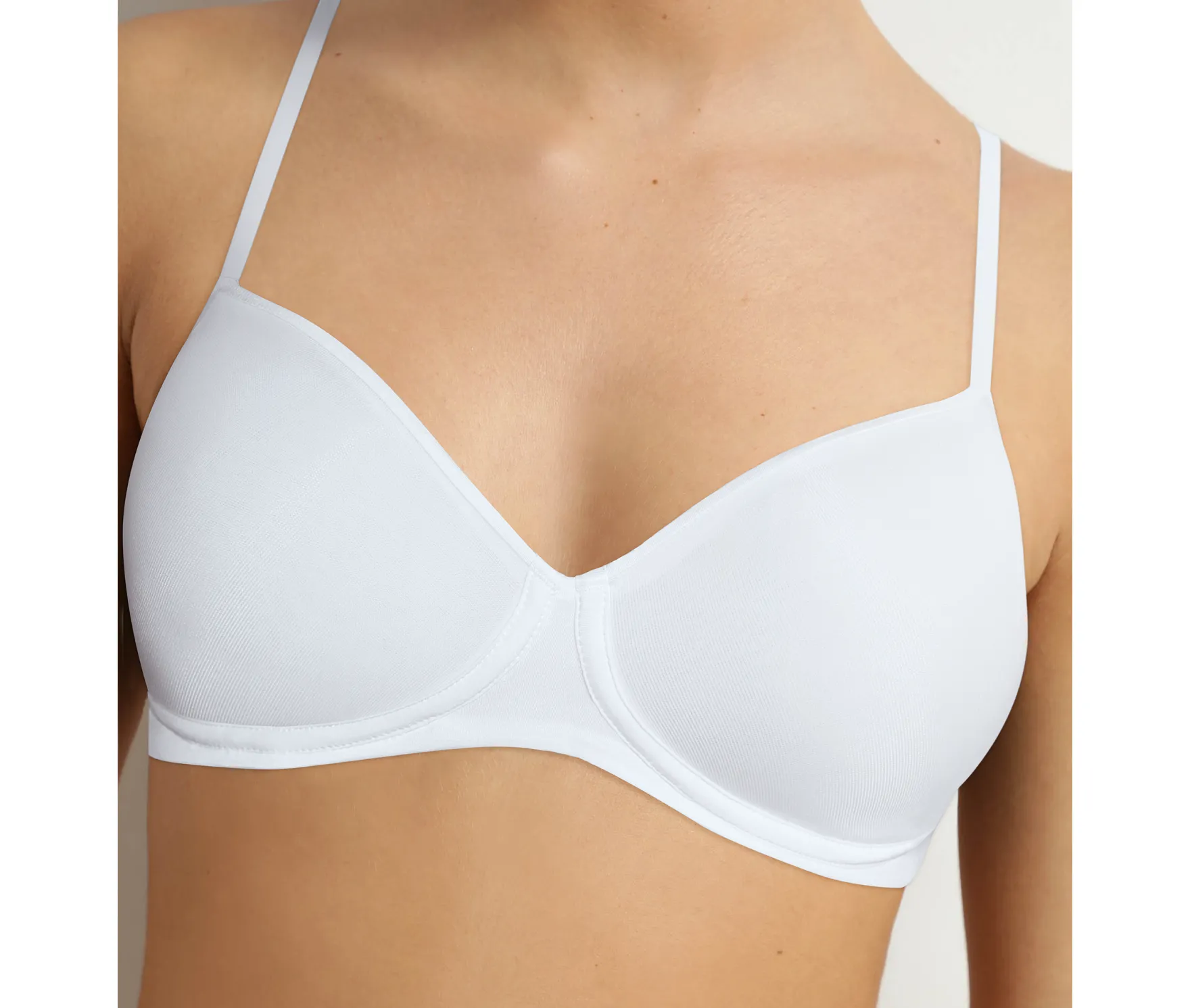 Soutien-gorge triangle sans armature en microfibre Blanc Dim Invisible
