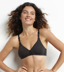 Soutien-gorge triangle sans armature en coton Noir Dim Daily