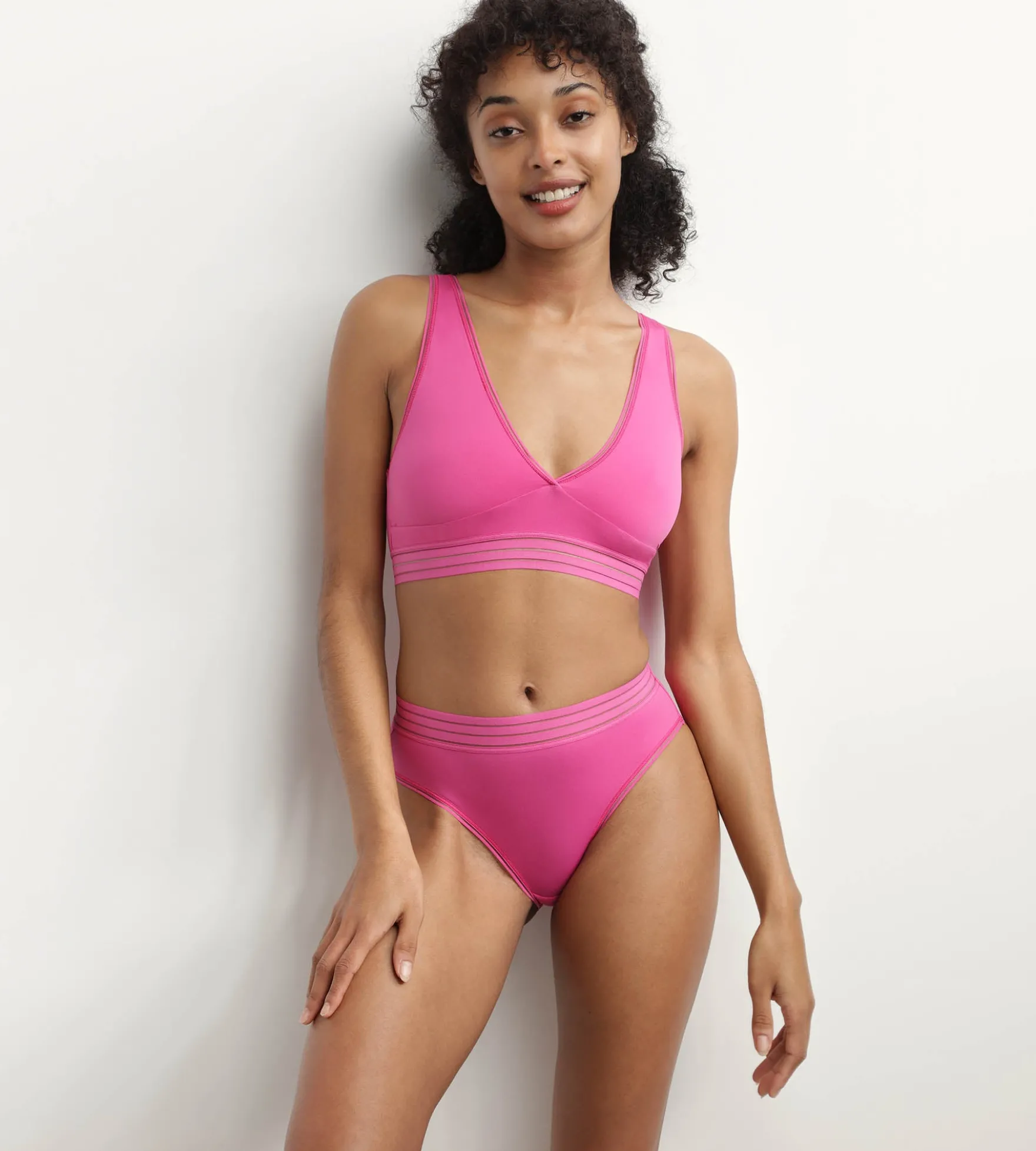 Soutien-gorge triangle sans armature en microfibre Fuchsia Oh My Dims