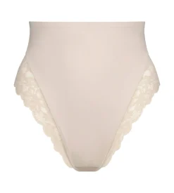 String galbant taille haute microfibre et dentelle Nude Dim Silhouette Elegance