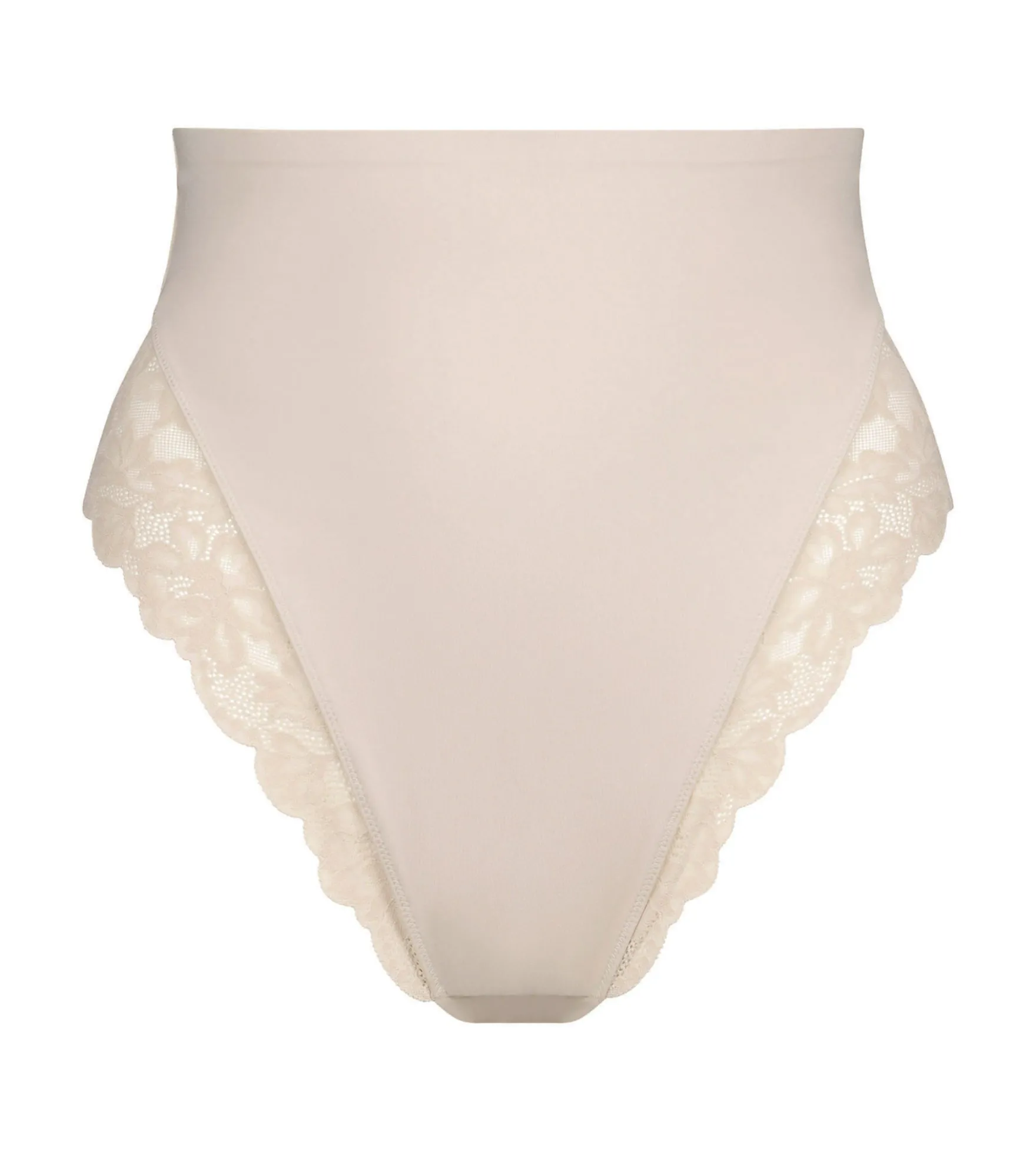 String galbant taille haute microfibre et dentelle Nude Dim Silhouette Elegance