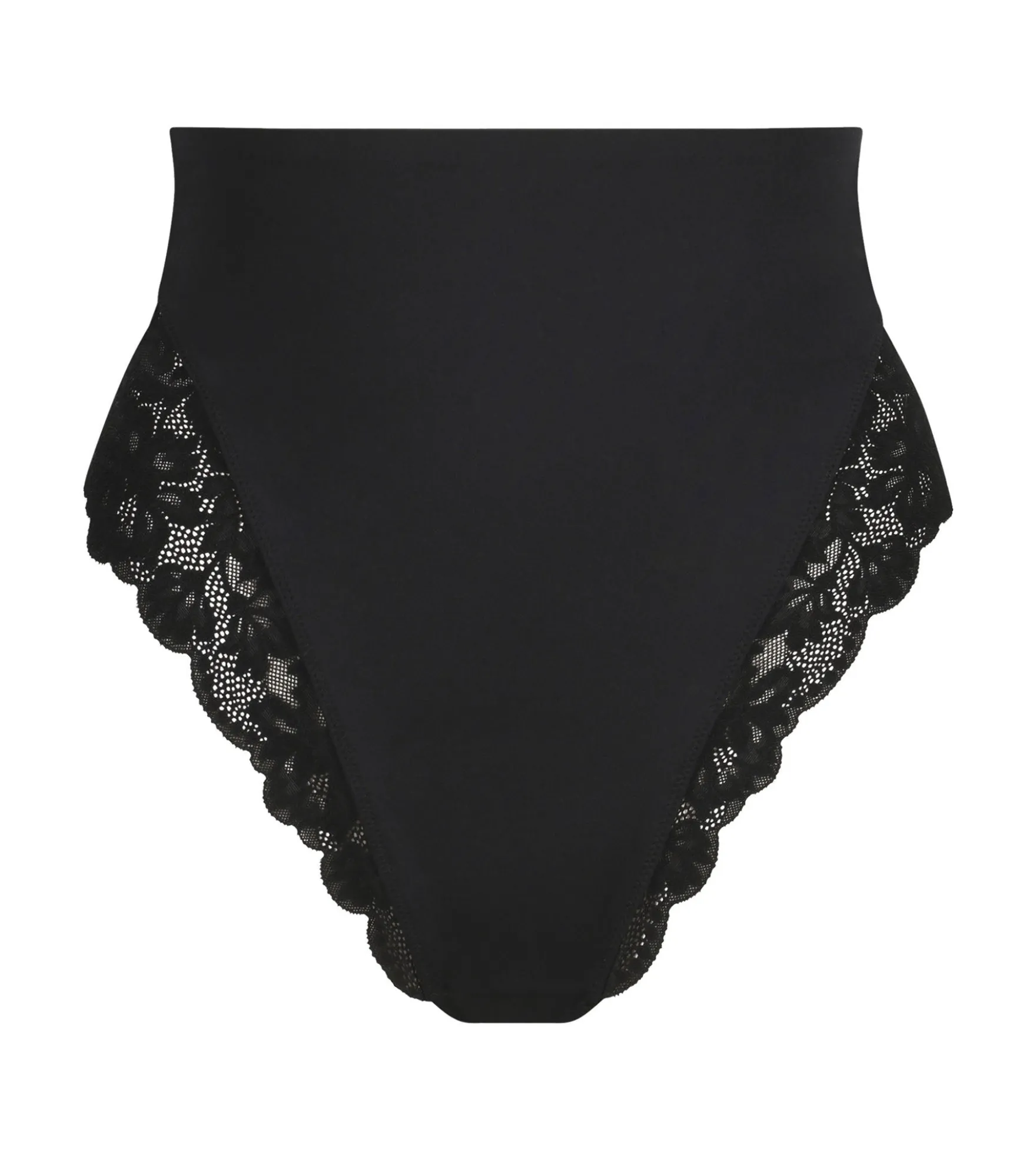 String galbant taille haute microfibre et dentelle Noir Dim Silhouette Elegance