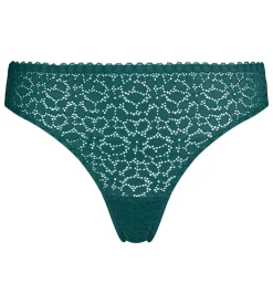 Tanga femme en dentelle vert émeraude Daily Dentelle