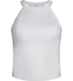Top femme col américain brassière intégrée Blanc Dim Summer