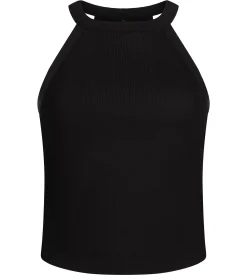 Top femme col américain brassière intégrée Noir Dim Summer