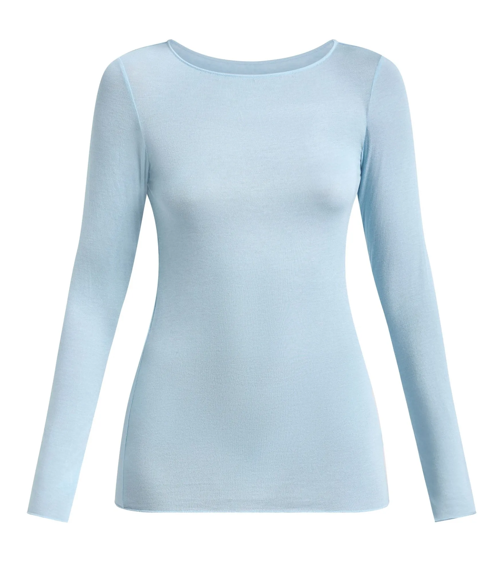 T-shirt col rond bleu satin Thermal Light