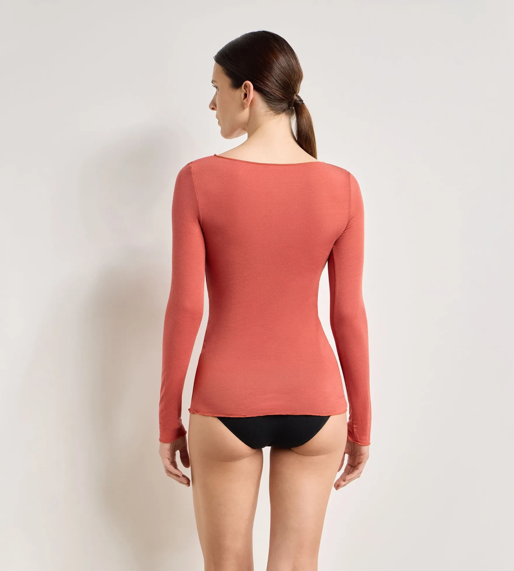 T-shirt col rond cannelle épicée Thermal Light