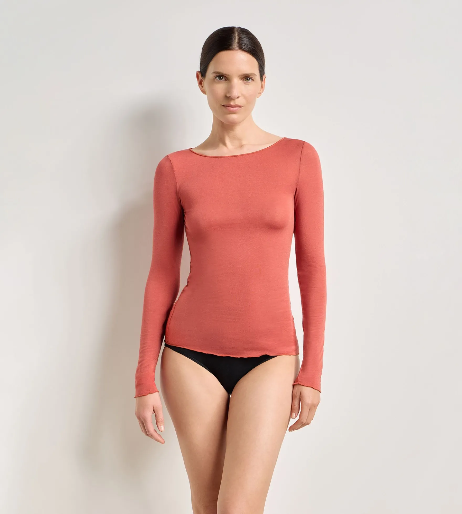 T-shirt col rond cannelle épicée Thermal Light