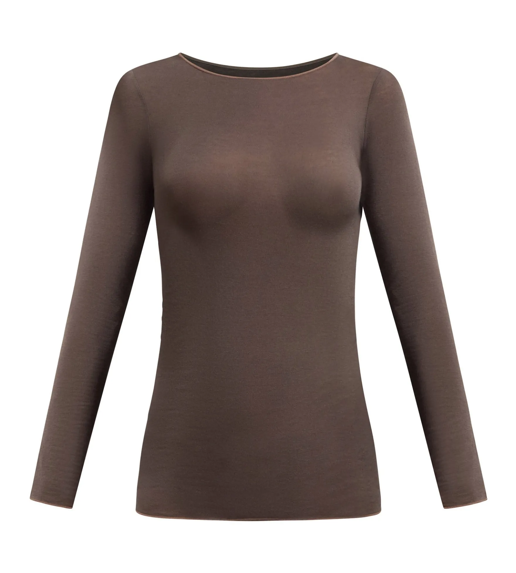 T-shirt col rond chocolat profond Thermal Light