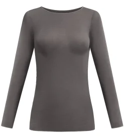 T-shirt col rond gris acier Thermal Light