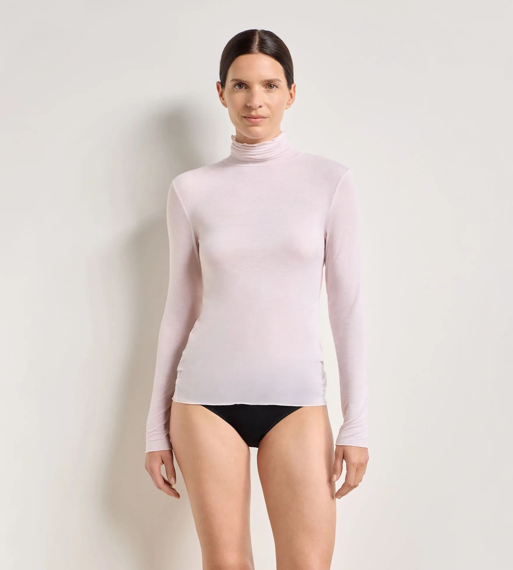 T-shirt col rond rose doux Thermal Light