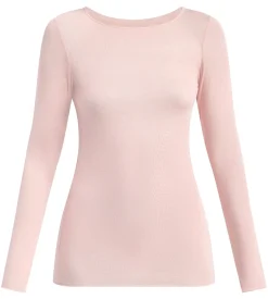 T-shirt col rond rose doux Thermal Light