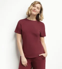 T-shirt de sport femme thermorégulateur en jersey Bordeaux Dim Move