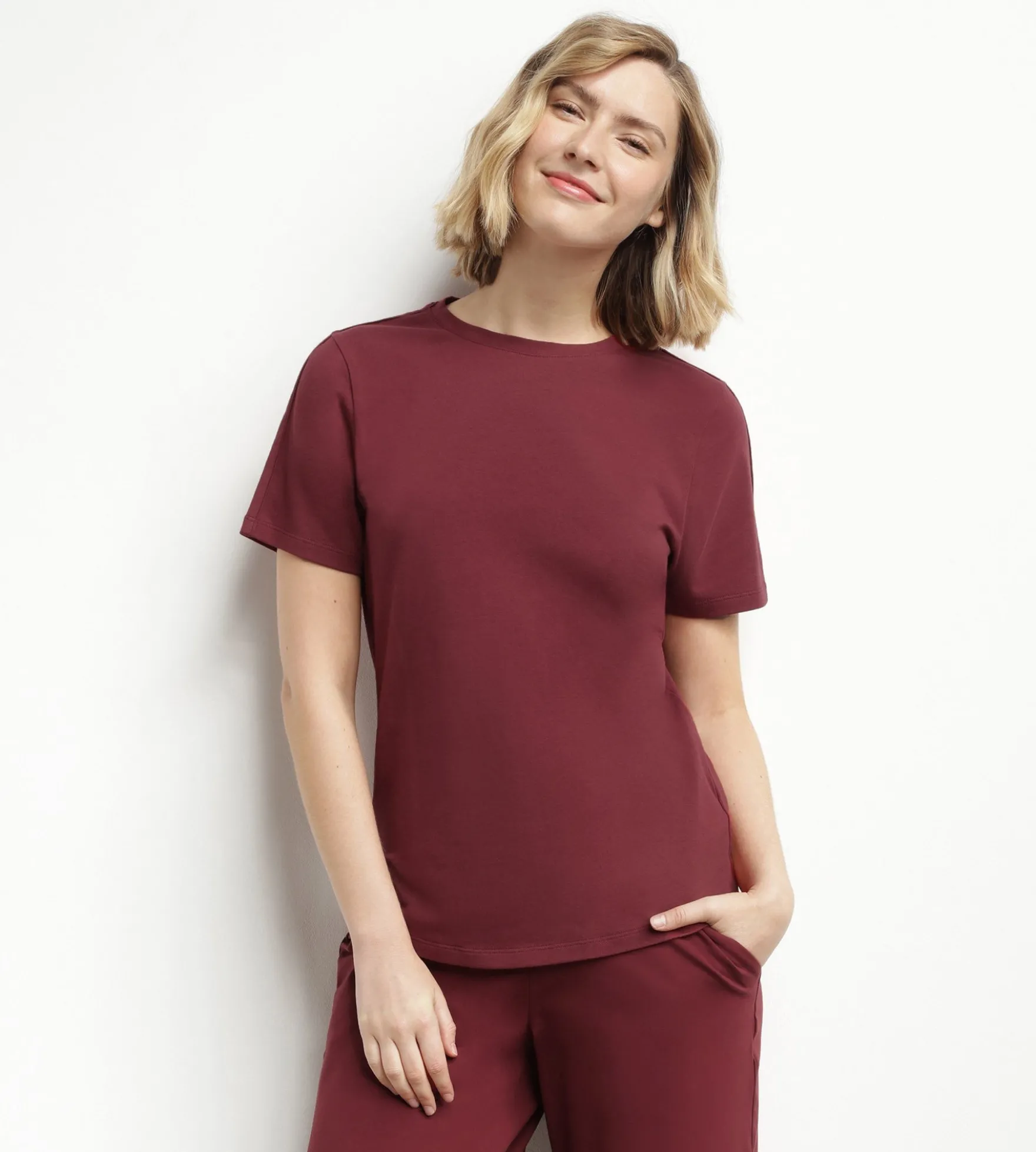 T-shirt de sport femme thermorégulateur en jersey Bordeaux Dim Move