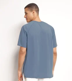 T-shirt de sport homme en matière aérée Bleu Jean Dim Move