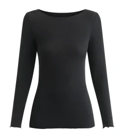 T-shirt femme col bateau Noir Dim Thermal