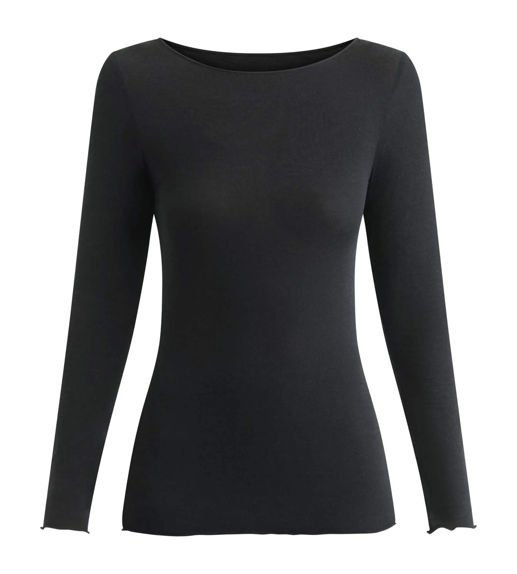 T-shirt femme col bateau Noir Dim Thermal