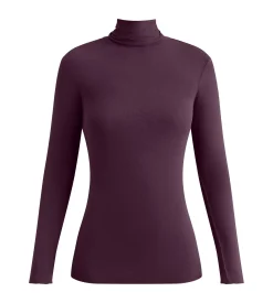 T-shirt femme à col montant Violet Dim Thermal