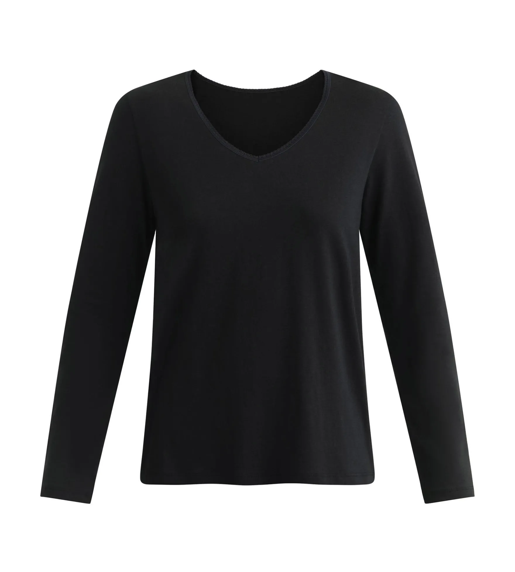 T-shirt femme en coton à manches longues Noir Dim Thermal
